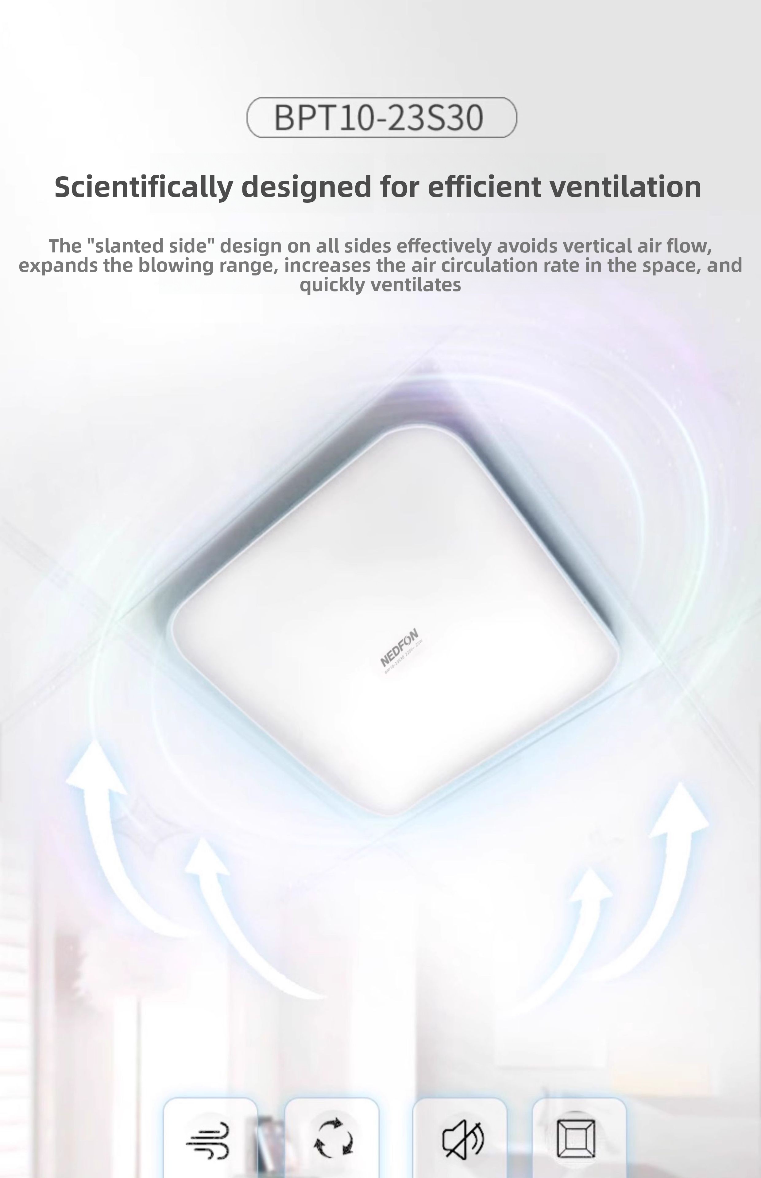 Home Bathroom Exhaust Fan - Ultra-thin and powerful integrated ceiling ventilation