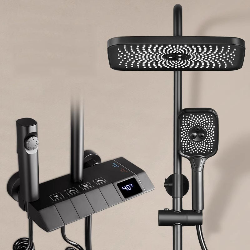 Shower Head Rain - Shower Set,Luxury Bathroom Wall Mounted Smart