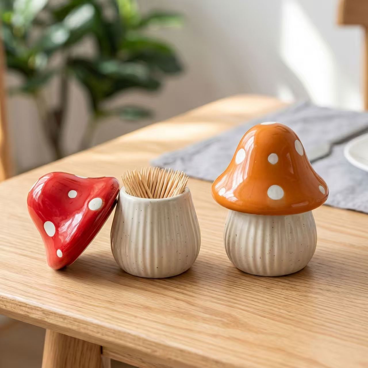 Cartoon Mushroom Ceramic Stora - đánh giá và giá Home Bathroom Organizer