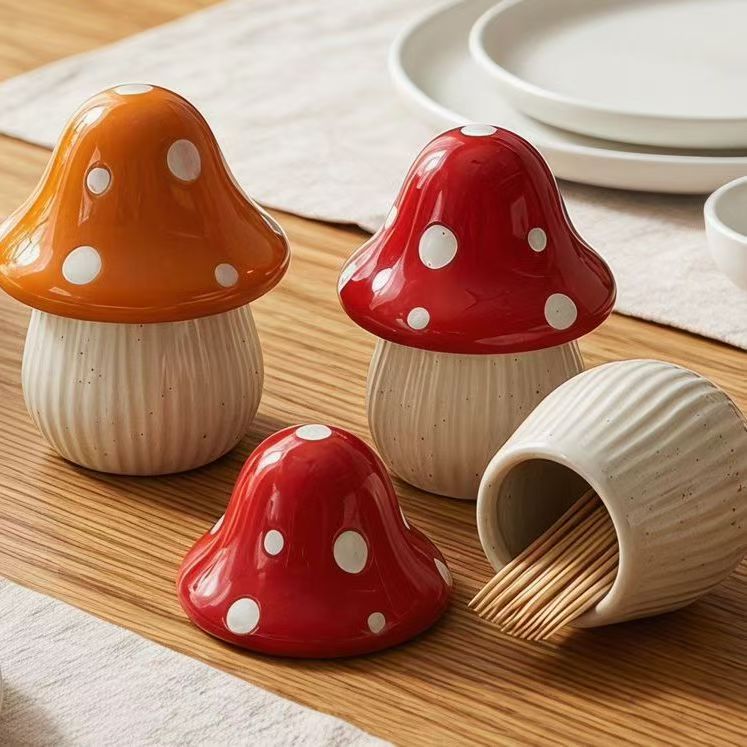 Cartoon Mushroom Ceramic Stora - đánh giá và giá Home Bathroom Organizer