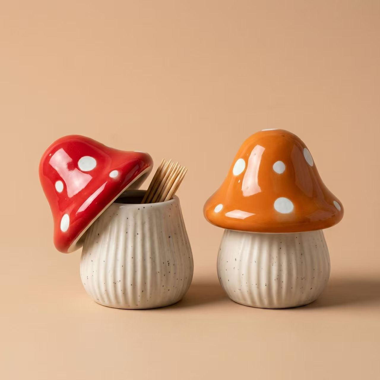 Cartoon Mushroom Ceramic Stora - đánh giá và giá Home Bathroom Organizer
