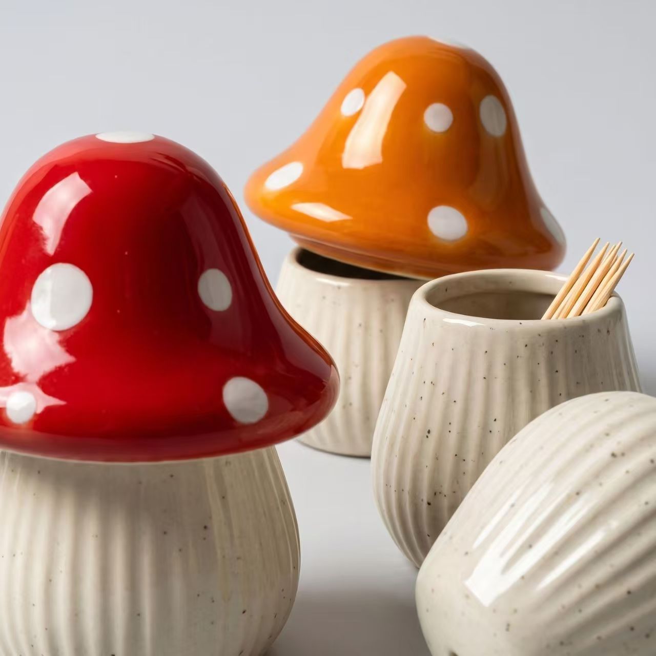 Cartoon Mushroom Ceramic Stora - đánh giá và giá Home Bathroom Organizer