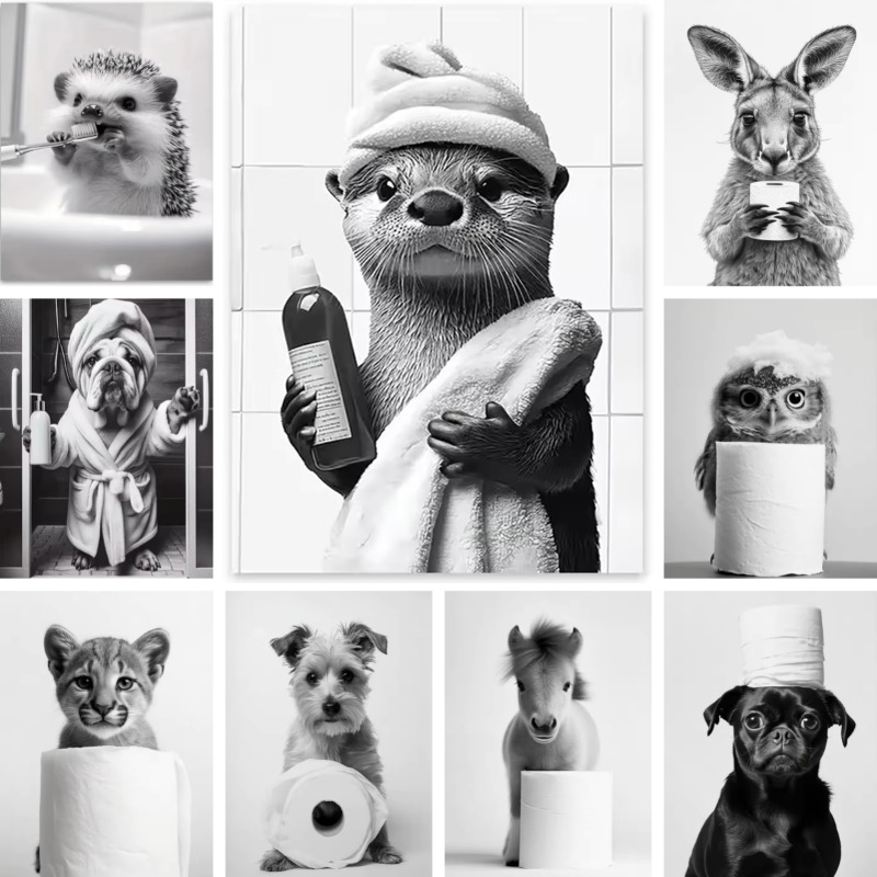 Animal Bathroom Toilet Paper C - đánh giá và giá Home Bathroom Wallpaper