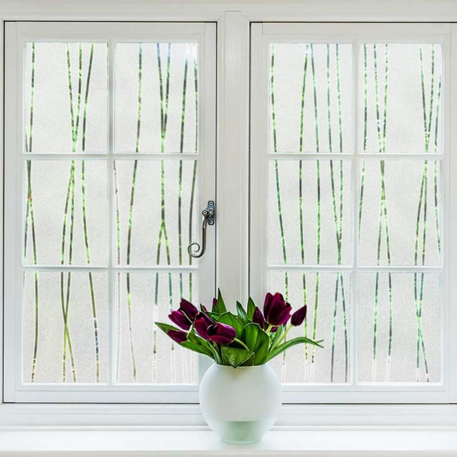 Stripe Pattern Frosted Window  - đánh giá và giá Home Bathroom Window Tint