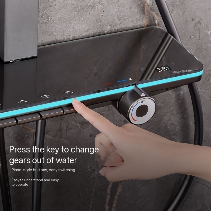 Gray Piano Button Ambient Ligh - đánh giá và giá Shower Head Rain