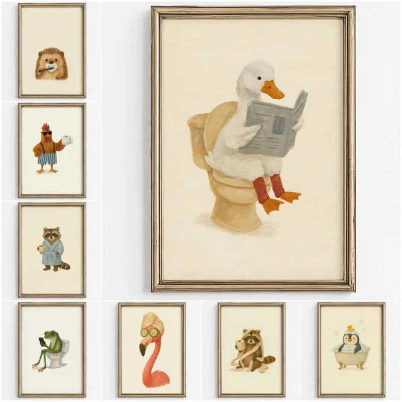 1PC Frameless Cute Animal Bubb - đánh giá và giá Home Bathroom Wallpaper