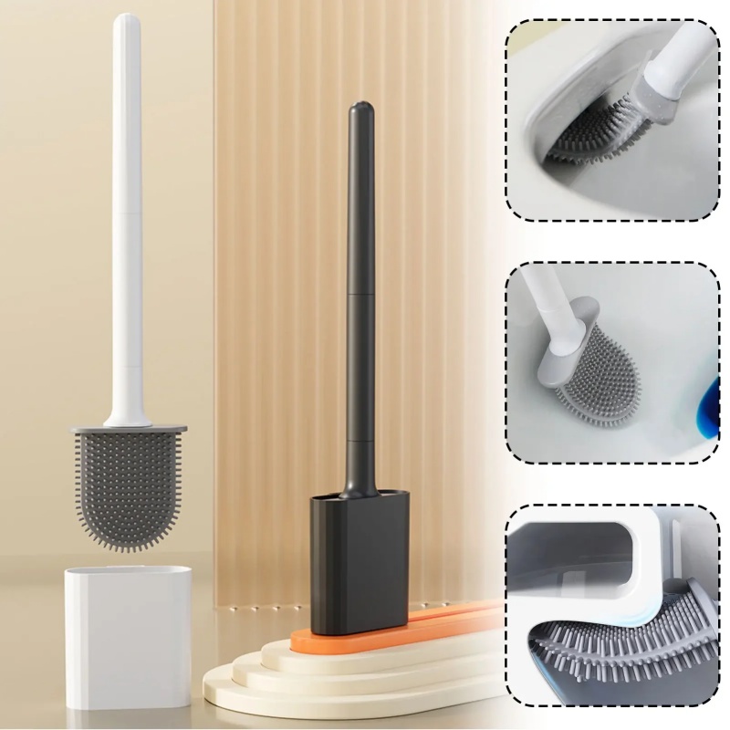 Mini Silicone Toilet Brush wit - đánh giá và giá Toilet Brush Holder