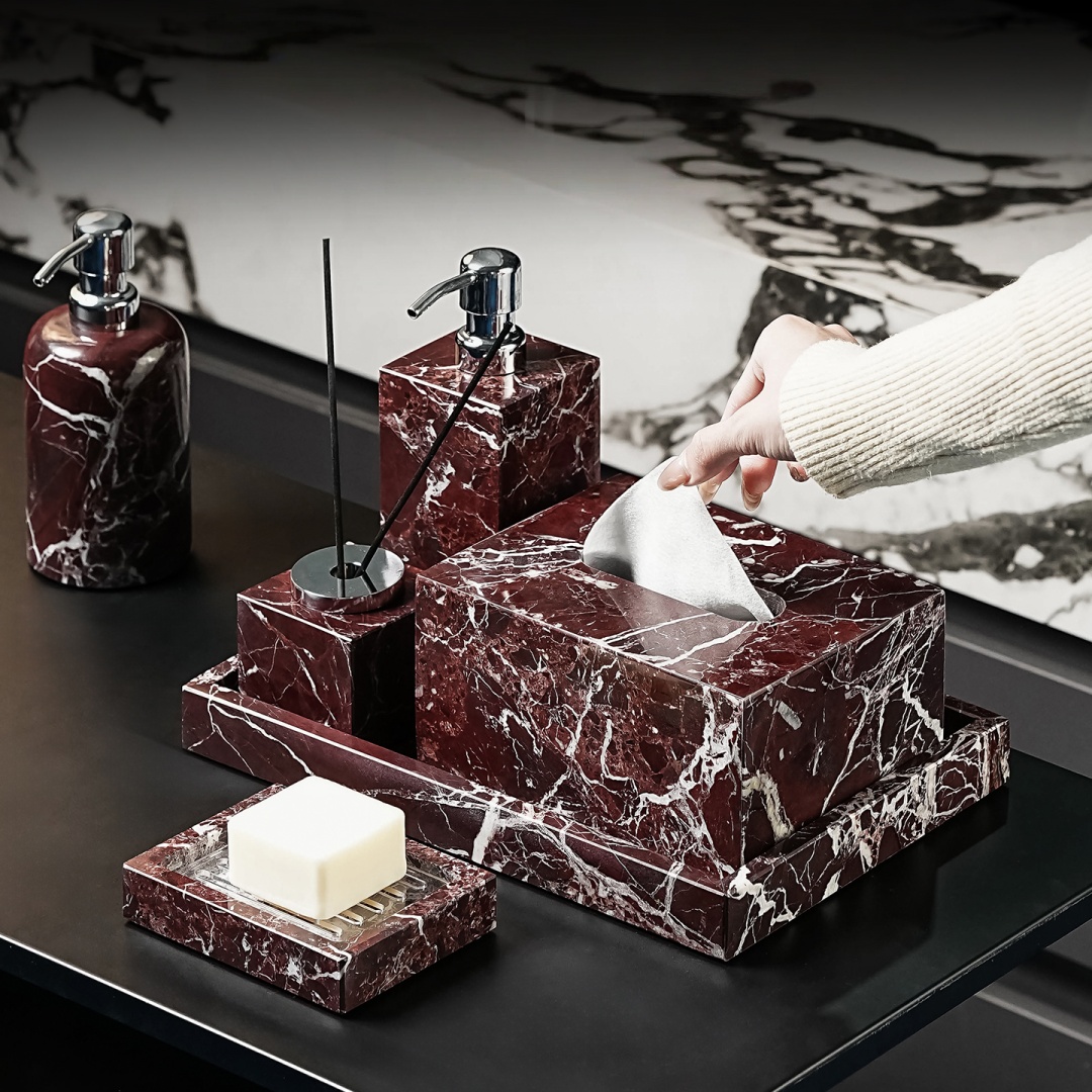 Luxury Natural Marble Rosa Lev - đánh giá và giá Tiny Home Bathroom Kit
