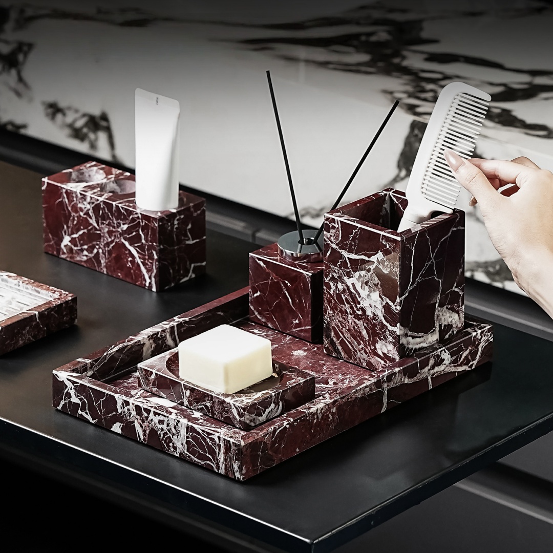 Luxury Natural Marble Rosa Lev - đánh giá và giá Tiny Home Bathroom Kit
