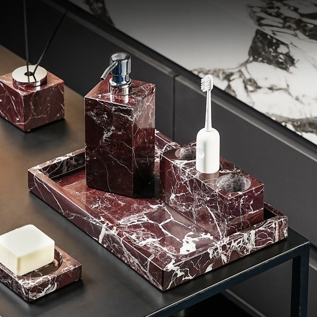 Luxury Natural Marble Rosa Lev - đánh giá và giá Tiny Home Bathroom Kit