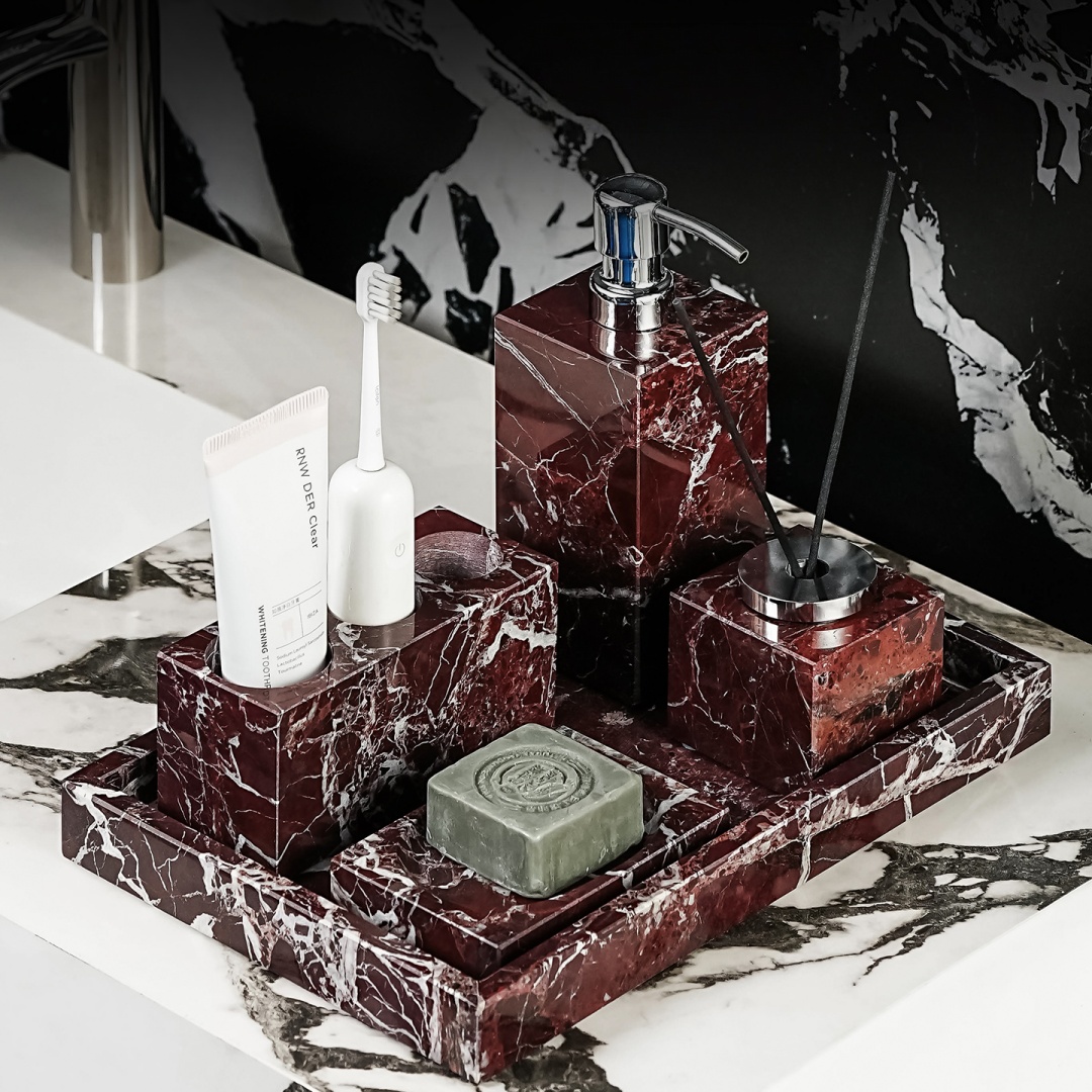 Luxury Natural Marble Rosa Lev - đánh giá và giá Tiny Home Bathroom Kit