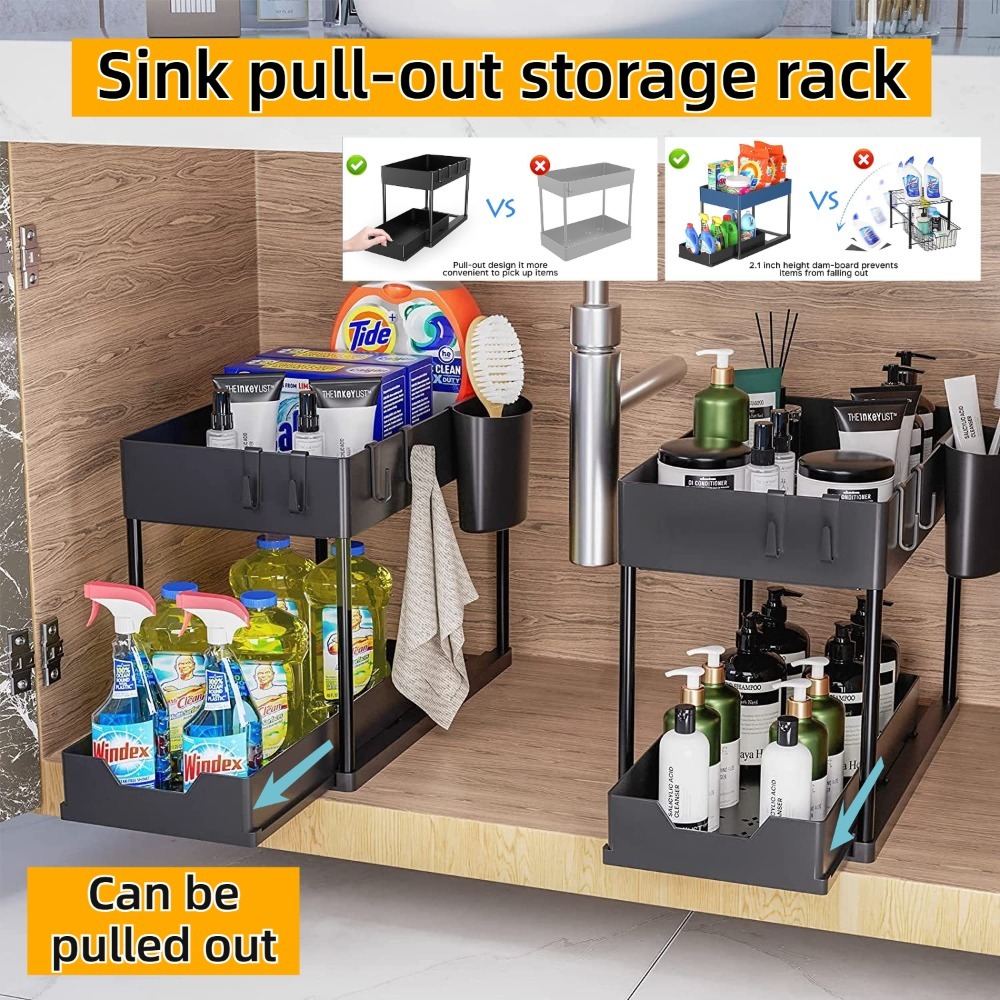 2-Tier Pull Out Under Sink Org - đánh giá và giá Home Depot Bathroom Sink