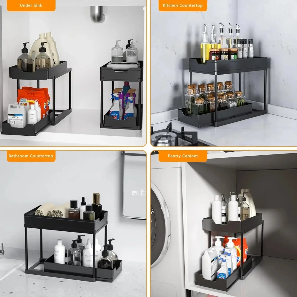 2-Tier Pull Out Under Sink Org - đánh giá và giá Home Depot Bathroom Sink