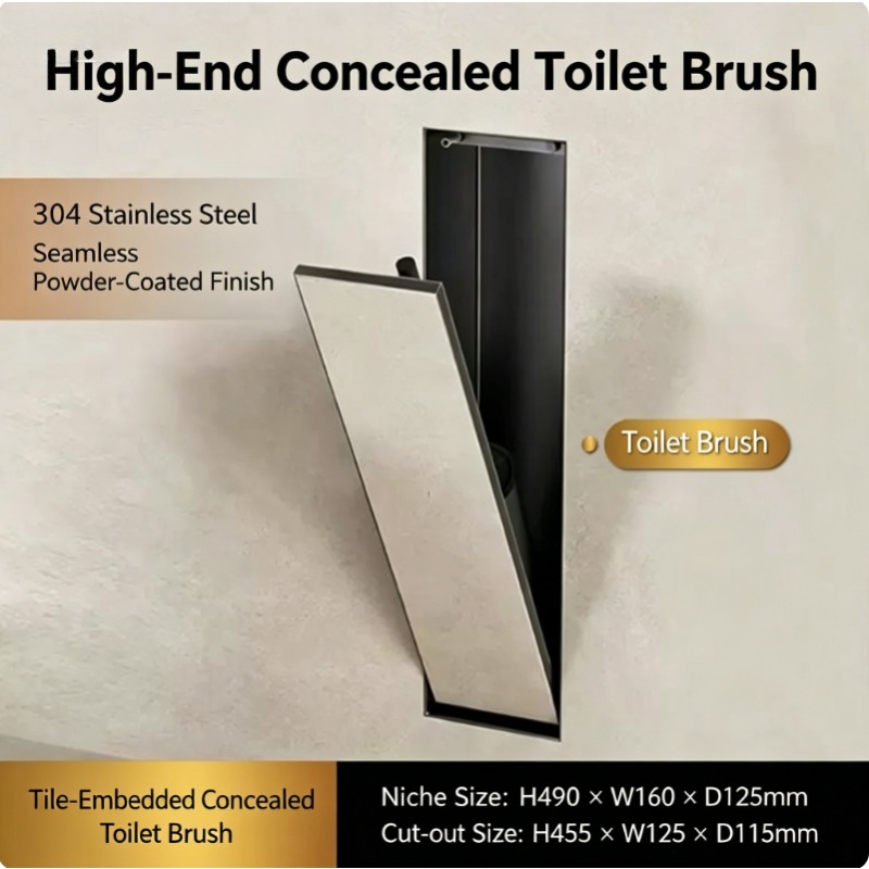 Hidden toilet brush holder+sta - đánh giá và giá Toilet Brush Holder