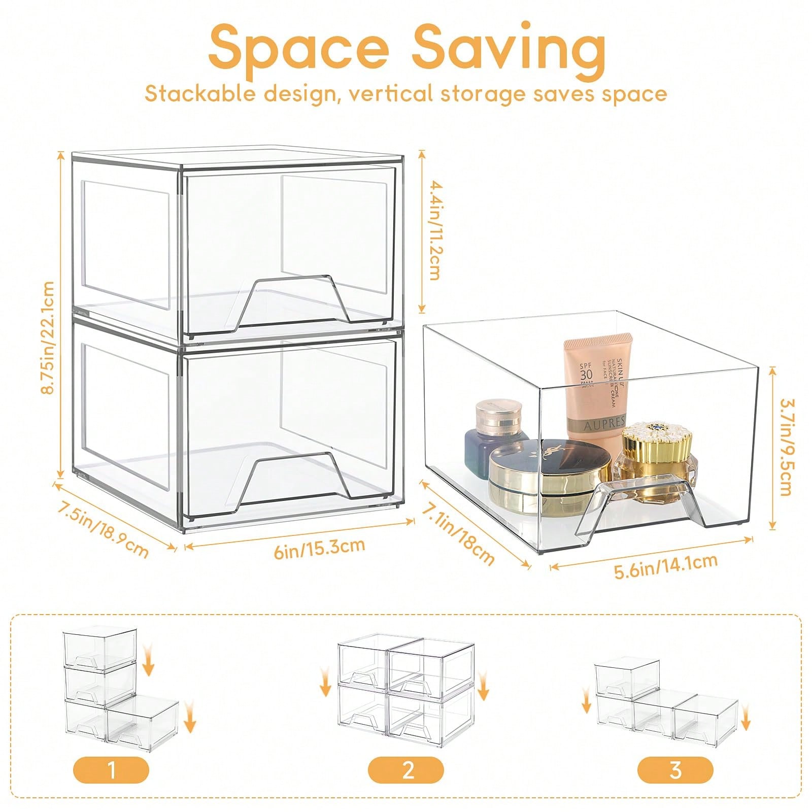 2/4 Pack Stackable Makeup Orga - đánh giá và giá Home Depot Bathroom Sink