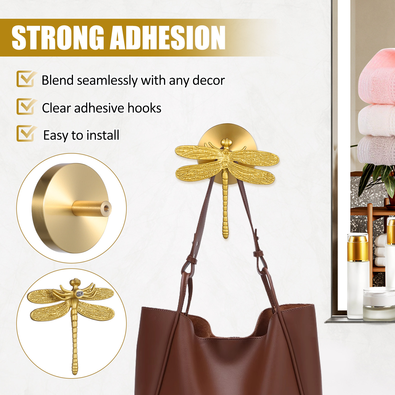 Wall Mounted Coat Hook Brass D - đánh giá và giá Home Bathroom Towels
