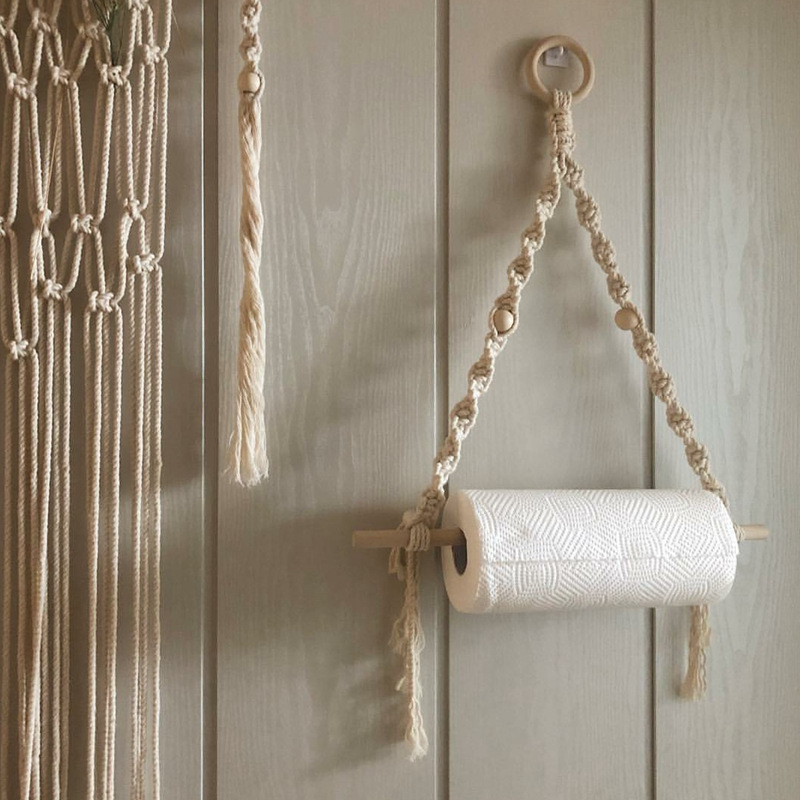 Macrame Paper Towel Holder Mac - đánh giá và giá Tiny Home Bathroom Kit