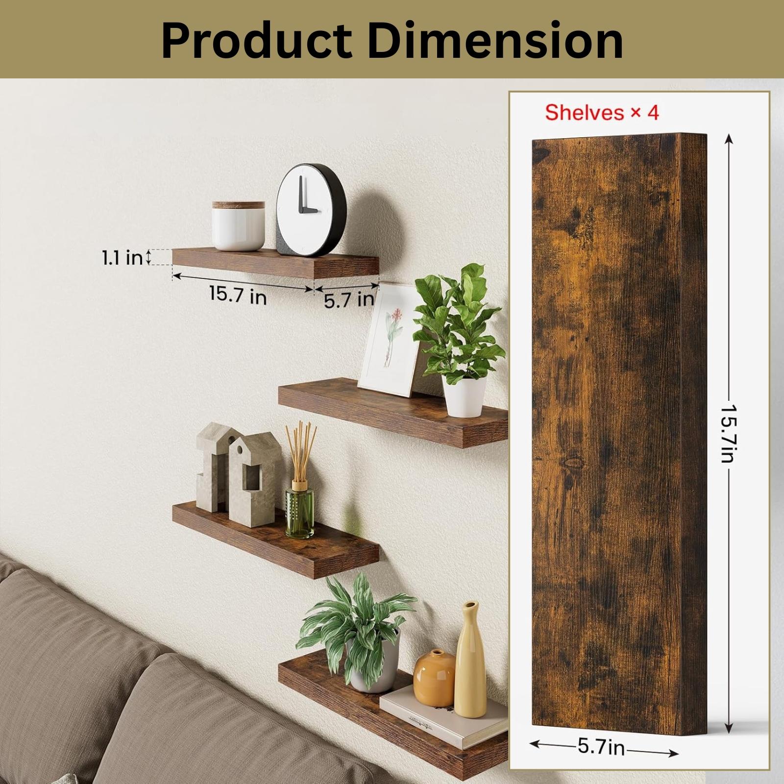 4Pcs Floating Shelves Wall Mou - đánh giá và giá Home Bathroom Organizer