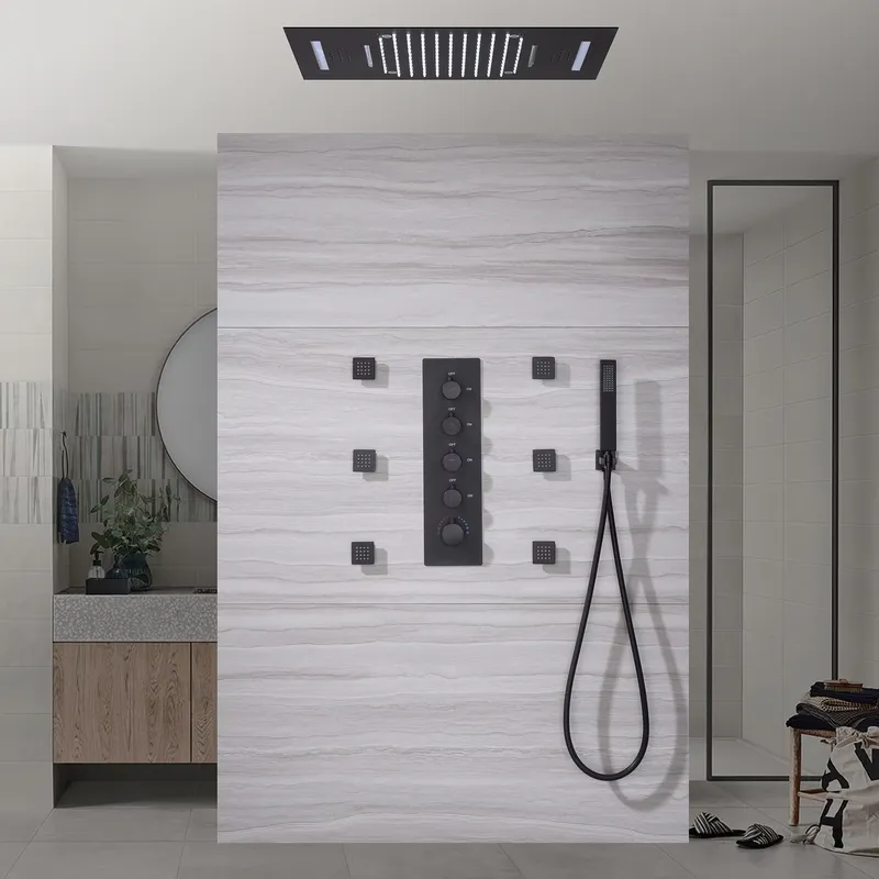 Black Thermostatic Faucets LED - đánh giá và giá Shower Head Rain