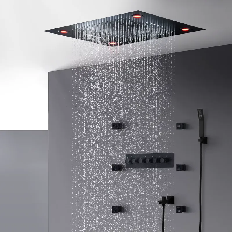Black Shower Head Set Thermost - đánh giá và giá Shower Head Rain