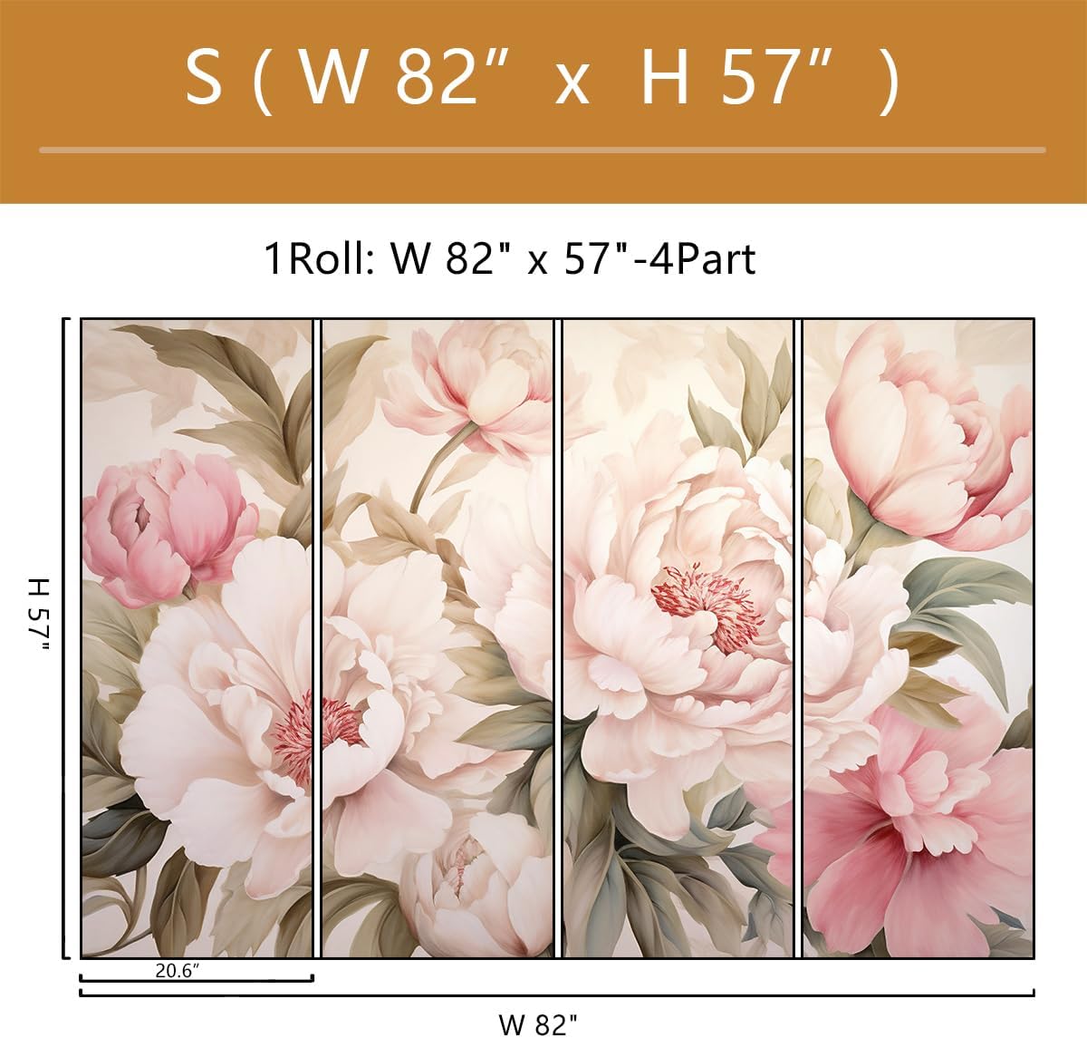 Elegant Peony Floral Mural Wal - đánh giá và giá Home Bathroom Wallpaper