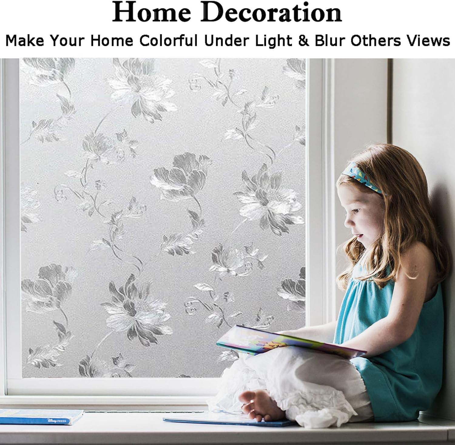 Floral Frosted Window Privacy  - đánh giá và giá Home Bathroom Window Tint