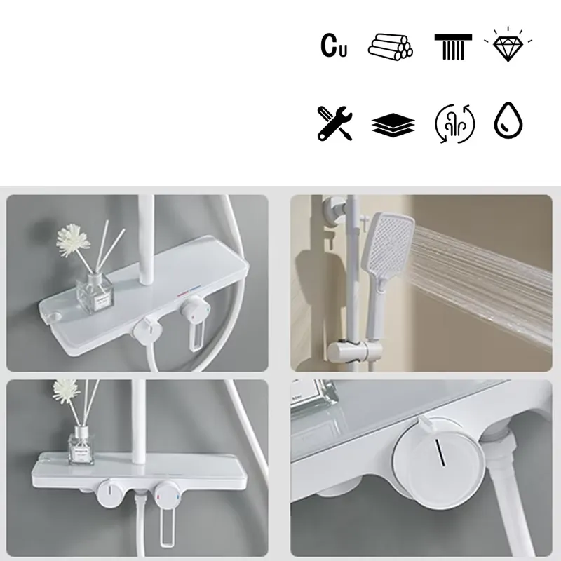 Gray Square Thermostatic Polis - đánh giá và giá Shower Head Rain