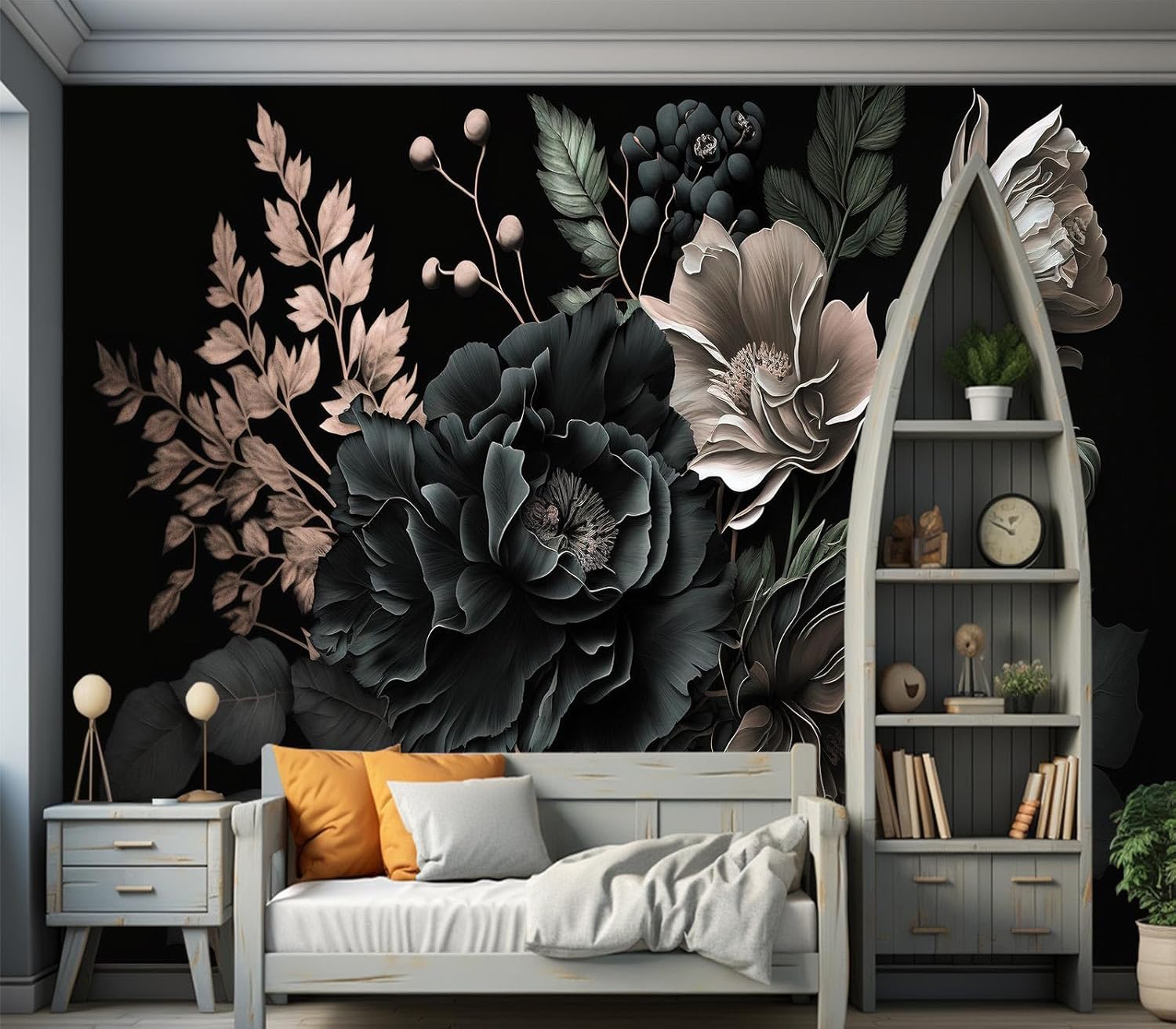 Dramatic Dark Floral Botanical - đánh giá và giá Home Bathroom Wallpaper
