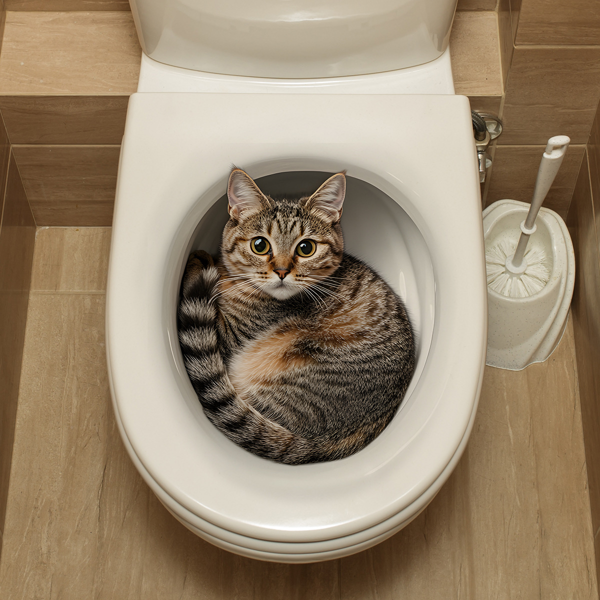 3D Funny Cat Toilet Sticker Ba - đánh giá và giá Tiny Home Bathroom Kit