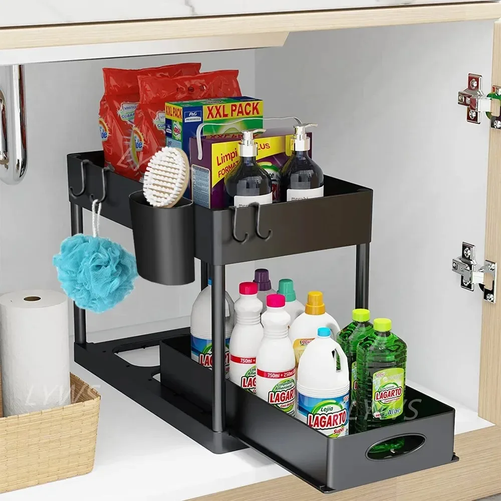 2 Tier Under Sink Sliding Stor - đánh giá và giá Home Depot Bathroom Sink