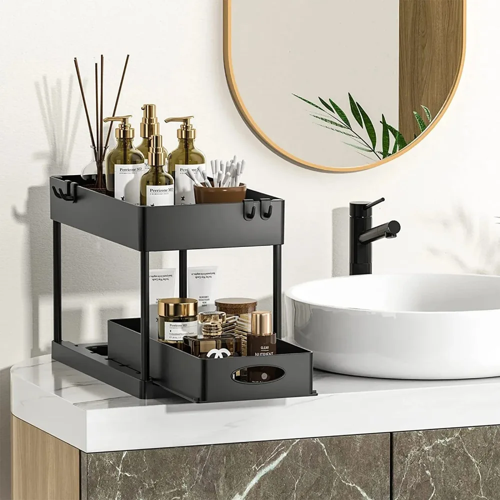 2 Tier Under Sink Sliding Stor - đánh giá và giá Home Depot Bathroom Sink