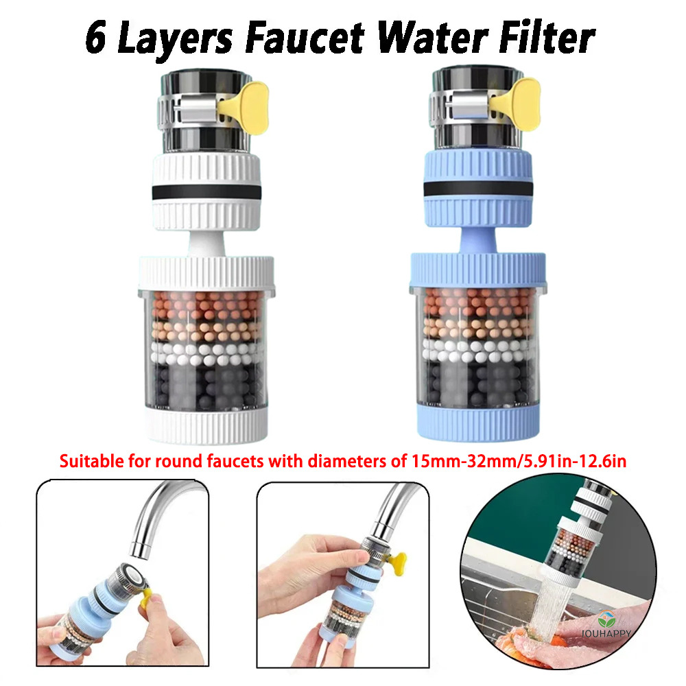6 Layers Faucet Water Filter U - đánh giá và giá Shower Head Rain